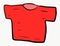 Unevenly imperfect red shirt for your sloppy, lazy, unparallel imagination