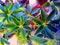 An unexcelled glamorous artistic design of colorful graphic pattern of  green leaves