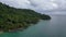 unexplored tropical island beach paradise. Breathtaking aerial view flight drone