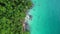 unexplored tropical island beach paradise Fantastic aerial top view flight drone
