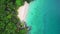 unexplored tropical island beach paradise. Perfect aerial top view flight drone