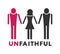 Unfaithful woman icon