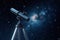 Unfathomable depths of space embraced by the telescope\\\'s enchanting silhouette