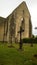 Unfinished Church of Saint Lubin and its cemetery in medieval village of Yevre chatel