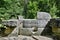 Unfinished or destroyed by time dolmen in the valley of the river Zhane in the mountains of Gelendzhik. Dolmen in the mountains of