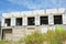 Unfinished house with autoclaved aerated concrete blocks, white blocks wall.