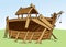 Unfinished Noah`s Ark. Vector drawing