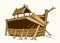 Unfinished Noah`s Ark. Vector drawing