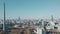 Unfinished TV tower and the central district of the Ekaterinburg city, Russia. Video. Aerial view of a cityscape in the