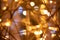 Unfocused light equipment bokeh illumination from Christmas decorative garland fuzzy photo