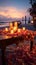 Unforgettable beachside romance candles, flowers, and a breathtaking sunset dinner