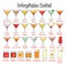 Unforgettables alcoholic cocktail vector illustration set isolated