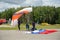 Unfortunate parachute landing fall. Russia