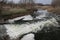 The unfriendly, thrown reservoir with a small lock, in the fall.