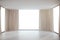 Unfurnished interior with curtains
