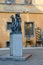 Ungelt Tyn Yard. Sculpture on street in historical center of Prague, Czech Republic