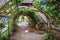 Ungersheim : Green garden with plants and flowers at the Ecomuseum of Alsace.