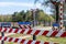 Unguarded railway crossing guarded with gates