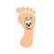 Unhappy crying foot cartoon vector character