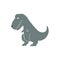 Unhappy cute dinosaur. Tyrannosaurus. Isolated character.