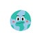 Unhappy dissatisfied emotion of Earth planet vector flat illustration isolated.