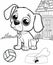 An Unhappy Dog Coloring Page for dog lovers