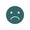 Unhappy emoji colored icon. Upset, unsatisfied, face symbol.