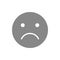 Unhappy emoji gray icon. Upset, unsatisfied, face symbol.