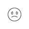 Unhappy face emoji line icon