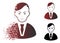 Unhappy Fractured Pixelated Halftone Businessman Icon