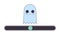 Unhappy ghost creature on loading bar flat design