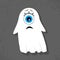 Unhappy ghost. Halloween vector illustration
