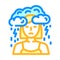 unhappy person stress headache color icon vector illustration