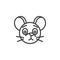 Unhappy rat emoticon line icon