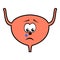 Unhappy unhealthy crying urinary bladder  cartoon character