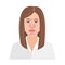 Unhappy Woman Suffering from Seborrheic Dermatitis. Vector illustration. Adult or teenager face with skin problems