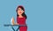 Unhappy Woman Tired of Home Chores Vector Cartoon Illustration