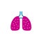 Unhealthy lungs. Vector illustration decorative design