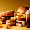 Unhealthy products food bad for figure, skin, heart and teeth