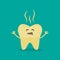 Unhealthy Tooth. cartoon rotten tooth character