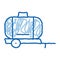 Uniaxial Trailer Vehicle doodle icon hand drawn illustration