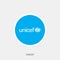 UNICEF round flag icon with shadow