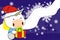 Unicorn baby claus cartoon xmas background