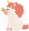 Unicorn with beautiful red mane plays with butterfly, Fictional character illustration