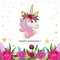 Unicorn birthday invitation. Magical Unicorn Birthday party card. Baby shower greeting card