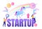 Unicorn Business Startup Symbol Vector Illustration. Businessman of Development Process, Innovation Product, and Creative Idea