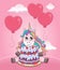Unicorn with cake and balloons theme 3