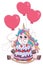 Unicorn with cake and balloons theme 4