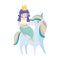 Unicorn carrying mermaid rainbow hair fantasy dream cartoon