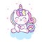 Unicorn cat cartoon, Cute pony vector girly doodles Kawaii animal Illustration of lovely character in pastel color, Fairytales h